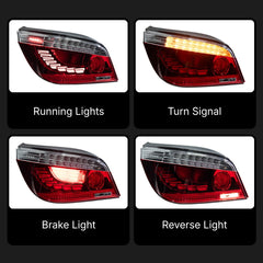 GTS-Style LED-Rückleuchten für 2004-2010 BMW 5er E60/M5 Limousine | Rot/Weiß, sequentiell