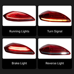 2010-2013 Porsche Panamera 970.1 LED Tail Lights | for Base 4 4S S GTS Turbo, Start-Up Animation, Plug & Play