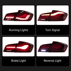 GTS-Style LED-Rückleuchten für 2011-2017 BMW 5er F10/M5 | Dragon Scale, sequentieller Blinker