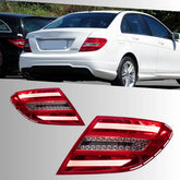 2008-2014 Mercedes C-Class W204 LED Tail Lights | Red Factory Style for C250 C300 C350 Sedan, Plug & Play
