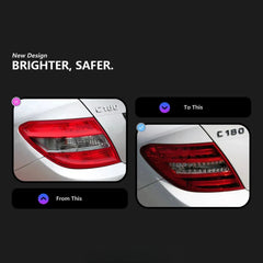 LED-Rückleuchten für 2008-2014 Mercedes C-Klasse W204 Limousine | rote OEM-Optik
