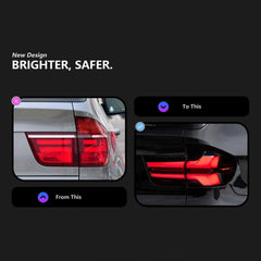 BMW X5 E70 LED Tail Lights 2007-2013 | for 30i 35i 48i 50i X5M, Start-Up Animation, Sequential, Plug & Play