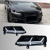 Full LED Dual-Projector Headlights for Audi A6 S6 C6 (2005-2011) | Start-Up Animation & White DRL