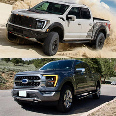 Full LED Headlight Assembly for 2021-2023 Ford F-150 | Dual-Color DRL, Fits All Trims (XL to Raptor), Plug & Play