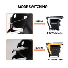 Full LED Headlight Assembly for 2021-2023 Ford F-150 | Dual-Color DRL, Fits All Trims (XL to Raptor), Plug & Play