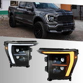 Full LED Headlight Assembly for 2021-2023 Ford F-150 | Dual-Color DRL, Fits All Trims (XL to Raptor), Plug & Play