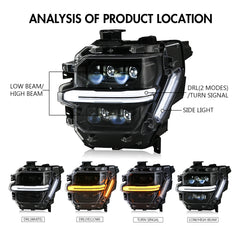Voll-LED-Scheinwerfer für 2024-2025 Ford F-150 XL/XLT/STX | Vierfachprojektor & Switchback-DRL