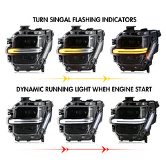 Voll-LED-Scheinwerfer für 2024-2025 Ford F-150 XL/XLT/STX | Vierfachprojektor & Switchback-DRL