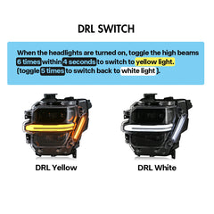 Voll-LED-Scheinwerfer für 2024-2025 Ford F-150 XL/XLT/STX | Vierfachprojektor & Switchback-DRL