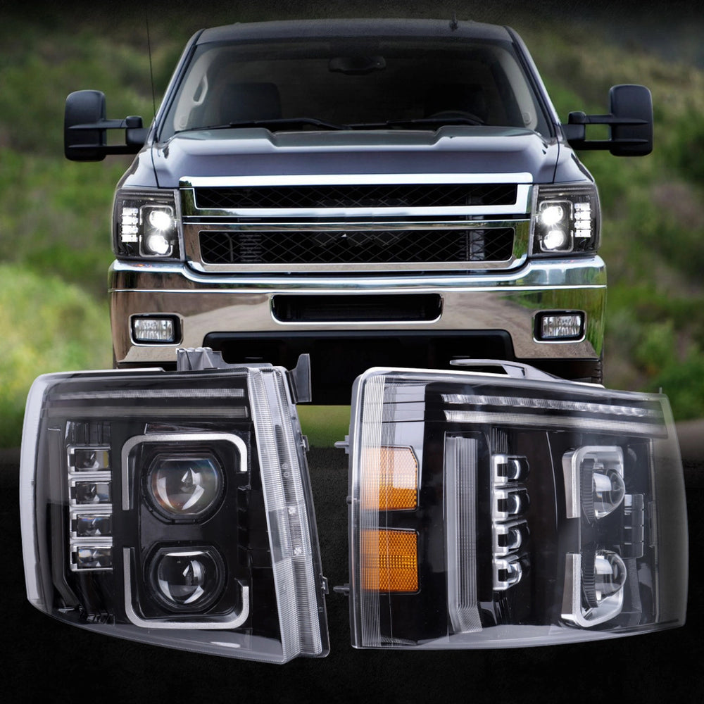 FullLEDHeadlightsfor07-13ChevySilverado1500_07-142500HD3500HDWhiteDRL_Plug_Play_2 - NOXBEAM