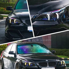 Full LED Headlights for 2004-2010 BMW 5 Series E60/E61 | Blue Eyebrow, Dual-Color Fang DRL, Plug & Play