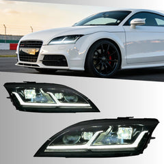 Full LED Headlights for 2008-2014 Audi TT TTS 8J Mk2 | Start-Up Animation, White DRL, Plug & Play