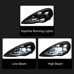 Full LED Headlights for 2010-2013 Porsche Panamera 970.1 Pre-Facelift S GTS Turbo | White DRL, Plug & Play
