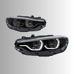 Full LED Headlights for 2014-2020 BMW 4 Series (F32/F33/F36) & M3/M4 (F80/F82) | Dual-Color DRL, Angel Eye Style, Plug & Play