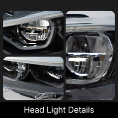 Full LED Headlights for 2014-2020 BMW 4 Series (F32/F33/F36) & M3/M4 (F80/F82) | Dual-Color DRL, Angel Eye Style, Plug & Play