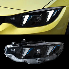 Full LED Headlights for 2014-2020 BMW 4 Series (F32/F33/F36) & M3/M4 (F80/F82) | Fang-Style Dual-Color DRL, Plug & Play