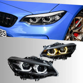 Full LED Headlights for 2014-2021 BMW 2 Series F22 F23 & M2 F87 | Dual-Color DRL, Start-Up Animation, Plug & Play
