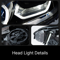 Full LED Headlights for 2017-2020 BMW 5 Series G30 Pre-LCI | Angel Eyes Style, Dual-Color DRL, Plug & Play