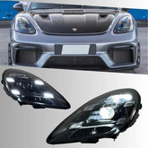 Full LED Headlights for 2017+ Porsche 718 Boxster Cayman 982 | White DRL, Plug & Play