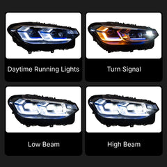 Full LED Headlights for 2018-2021 BMW X3 G01 Pre-LCI | White DRL, Sequential Signals, Plug & Play