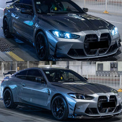 Full LED Headlights for 2021+ BMW 4 Series G22 & M4 G82 | Fang-Style Tri-Color DRL, Sequential Signals