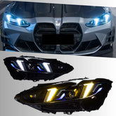 Full LED Headlights for 2021+ BMW 4 Series G22 & M4 G82 | Fang-Style Tri-Color DRL, Sequential Signals