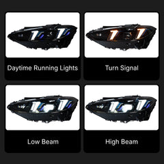 Full LED Headlights for 2021+ BMW 4 Series G22 & M4 G82 | Fang-Style Tri-Color DRL, Sequential Signals