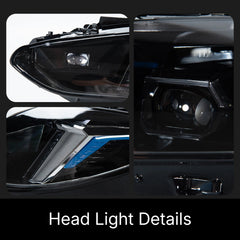 Full LED Headlights for 2021+ BMW 4 Series G22 & M4 G82 | Fang-Style Tri-Color DRL, Sequential Signals
