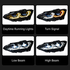 Full LED Headlights for 2021+ BMW 4 Series G22 & M4 G82 | Tri-Color DRL, Sequential Signals