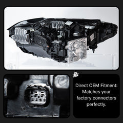 Full LED Headlights for 2021+ BMW 4 Series G22 & M4 G82 | Tri-Color DRL, Sequential Signals