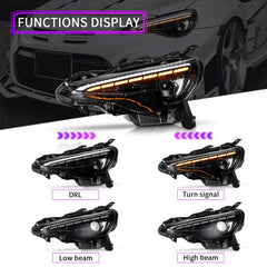FullLEDHeadlightsforSubaruBRZScionFR-SToyota86_2013-2020_StartupAnimation_DRL_Plug_Play_4 - NOXBEAM