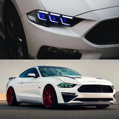 Full LED RGB Headlights for 2018-2022 Ford Mustang S550 | RGB DRL, Sequential Turn Signals, Plug & Play