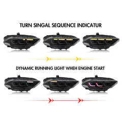 Full LED RGB Headlights for 2018-2022 Ford Mustang S550 | RGB DRL, Sequential Turn Signals, Plug & Play