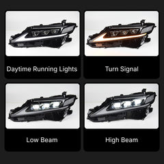 FullLEDTripleProjectorHeadlightsforToyotaCamry_2018-2023_WhiteDRLandDynamicSignals_5 - NOXBEAM