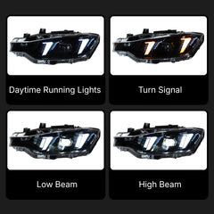 LED Headlight for BMW 3 Series F30/F31 (2012-2018) | Aggressive G-Style Fang Switchback DRL, Sequential, Plug & Play