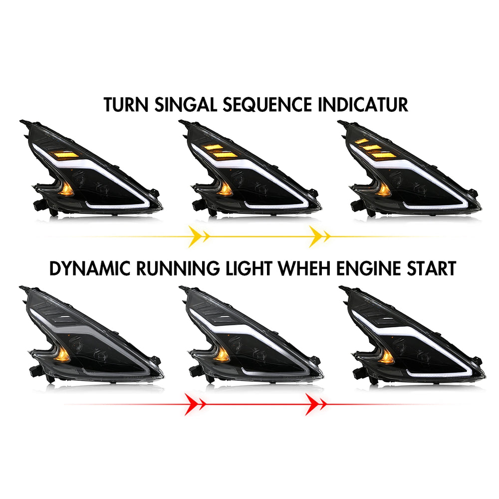 LEDHeadlightsAssemblyforNissan370ZZ34_2009-2020_StartupAnimation_DRL_5 - NOXBEAM
