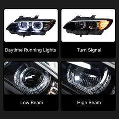 LED Headlights for 2007-2010 BMW 3 Series E92/E93 Pre-LCI | Angel Eyes, White DRL, Plug & Play