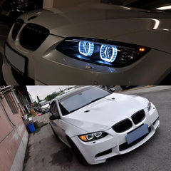 LED Headlights for 2007-2010 BMW 3 Series E92/E93 Pre-LCI | Angel Eyes, White DRL, Plug & Play