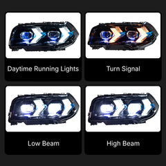 LED Headlights for 2007-2010 BMW X3 E83 LCI |Arrow-Style, Dual-Color DRL, Plug & Play