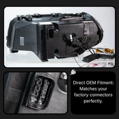 LED Headlights for 2007-2010 BMW X3 E83 LCI |Arrow-Style, Dual-Color DRL, Plug & Play