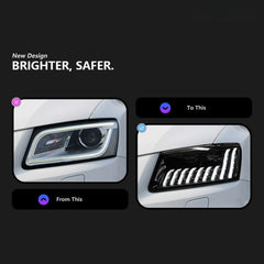 LED-Scheinwerfer für 2009-2017 Audi Q5/SQ5 8R | Nur für Xenon ab Werk