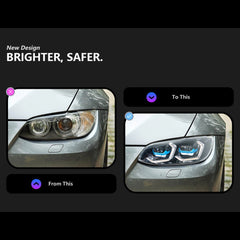 LED Headlights for 2011-2013 BMW 3 Series E92 E93 LCI | Dual-Color DRL, LED Turn Signals, Plug & Play