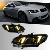 LED Headlights for 2011-2013 BMW 3 Series E92/E93 LCI | G-Style Dual-Color Fang DRL, Plug & Play