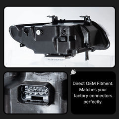 LED Headlights for 2011-2013 BMW 3 Series E92/E93 LCI | G-Style Dual-Color Fang DRL, Plug & Play