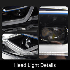 LED Headlights for 2011-2013 BMW 5 Series F10 Pre-LCI (OE Xenon Non-Adaptive) | Dual-Color Switchback DRL, Plug & Play