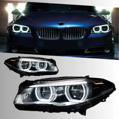 LED-Scheinwerfer für 2011-2017 BMW 5er F10 | Zweifarbige Angel Eyes