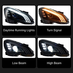 LED Headlights for 2012-2014 Mercedes W204 Facelift C250 C300 C350 | Start-Up Animation, Plug & Play
