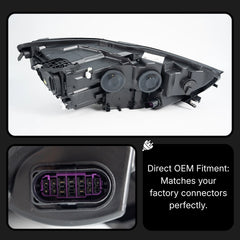 LED Headlights for 2012-2015 Audi A6 C7 Pre-Facelift | RS-Style, Start-Up Animation, White DRL, Plug & Play