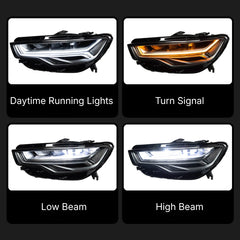 LED Headlights for 2012-2015 Audi A6 C7 Pre-Facelift | Start-Up Animation, White DRL, Plug & Play