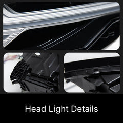 LED Headlights for 2012-2018 Audi A6 C7 C7.5 | 5-Stripe DRL, Bi-LED Projector, Sequential Turn Signal, Start-Up Animation, Plug & Play Upgrade